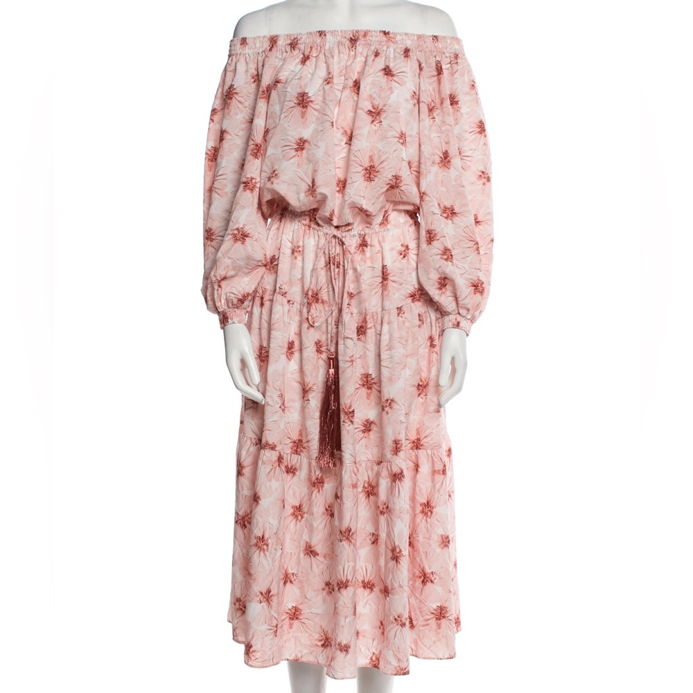 Alexis Tilia Off the Shoulder Midi Dress, Pink Floral